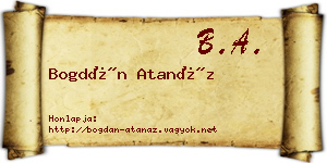 Bogdán Atanáz névjegykártya