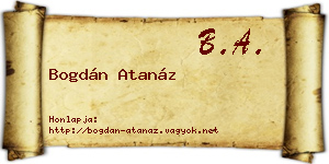 Bogdán Atanáz névjegykártya