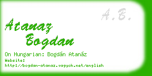 atanaz bogdan business card
