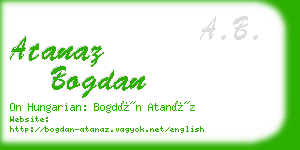 atanaz bogdan business card